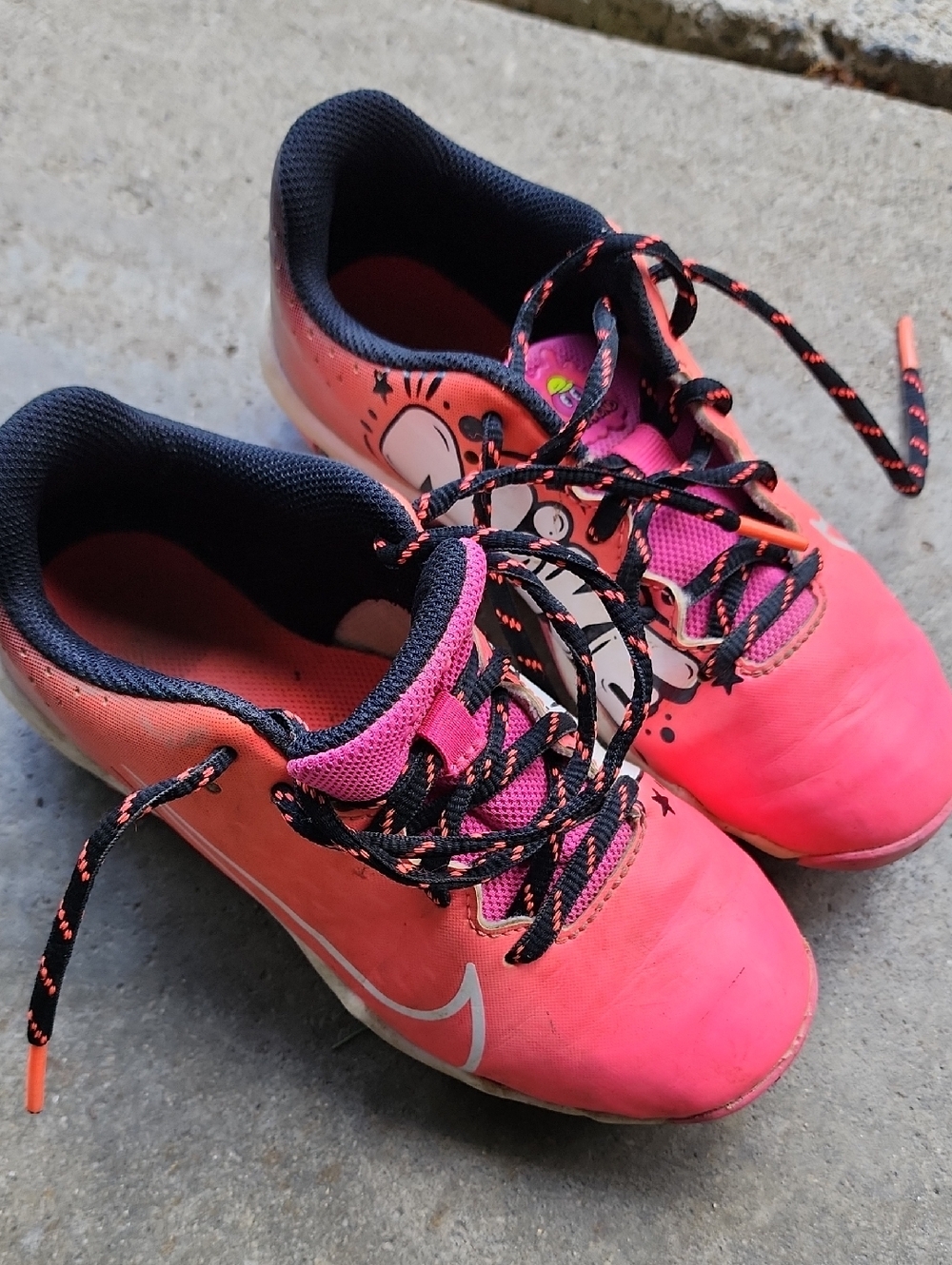 Nike Pink and Black Girls Athletic Sneakers